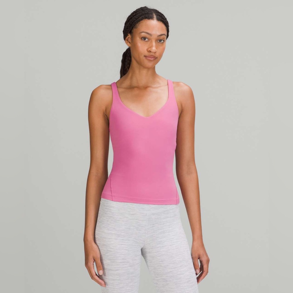 pink lululemon waist length align tank